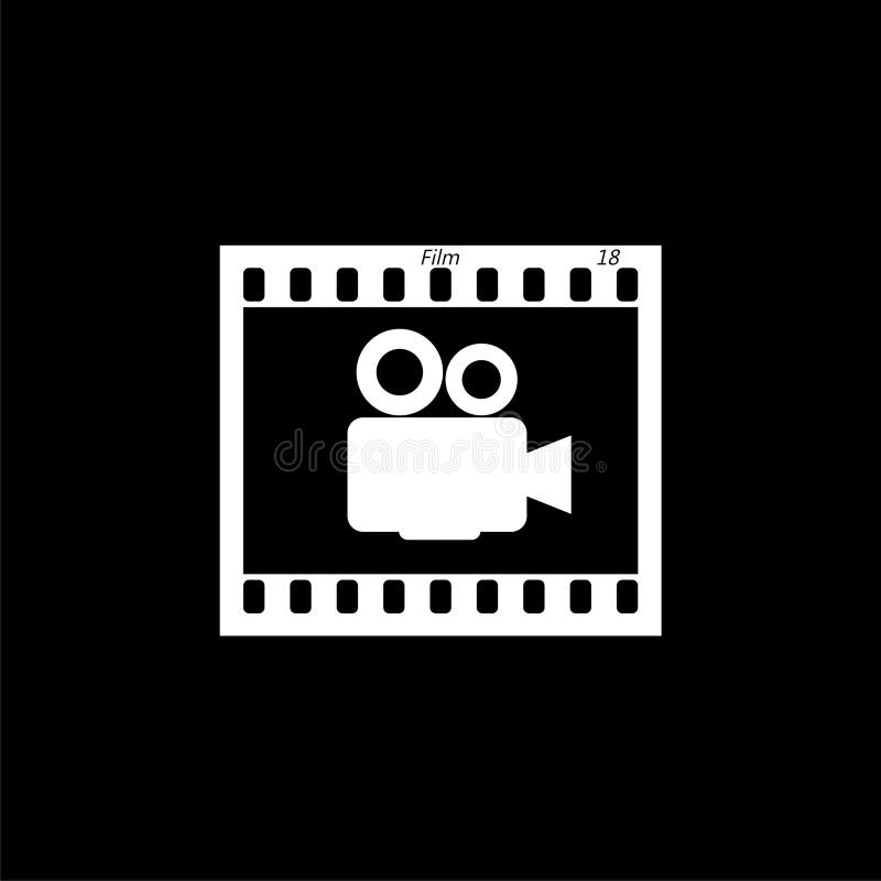 Film Camera Icon Isolated on Black Background Stock Vector - Illustration  of object, industry: 161751898