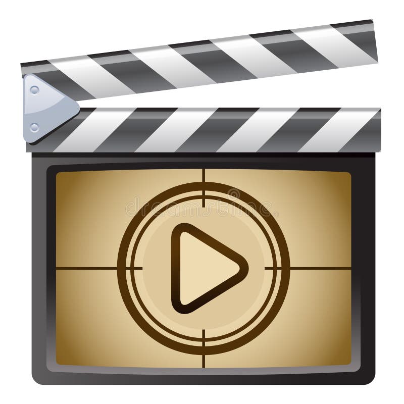 Film Clapboard. Play vector illustration