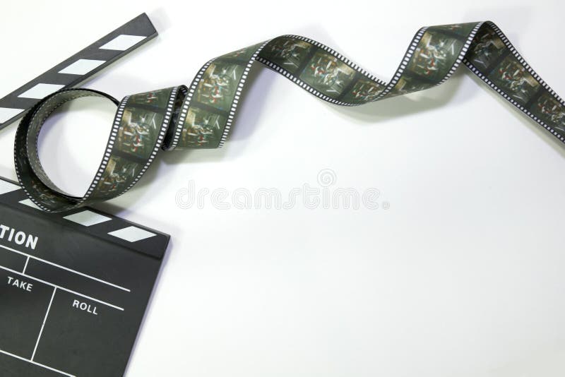 Film and Clapperboard on White Background, Movie Maker Concept,for Editor  and Director Stock Image - Image of background, maker: 135389947