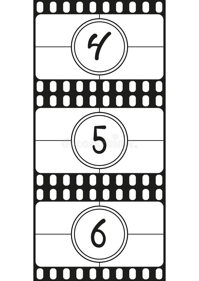 Film Countdown Numbers, Hand Drawing Digits, Vector Illustration Part 2