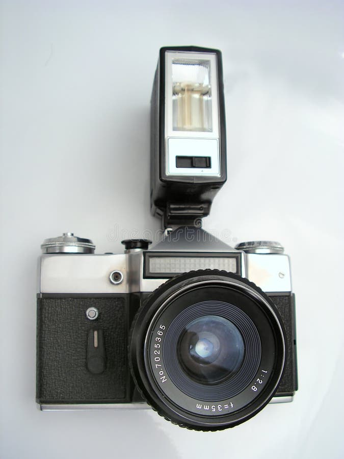Film photo camera stock image. Image of analogue, flash 1316681