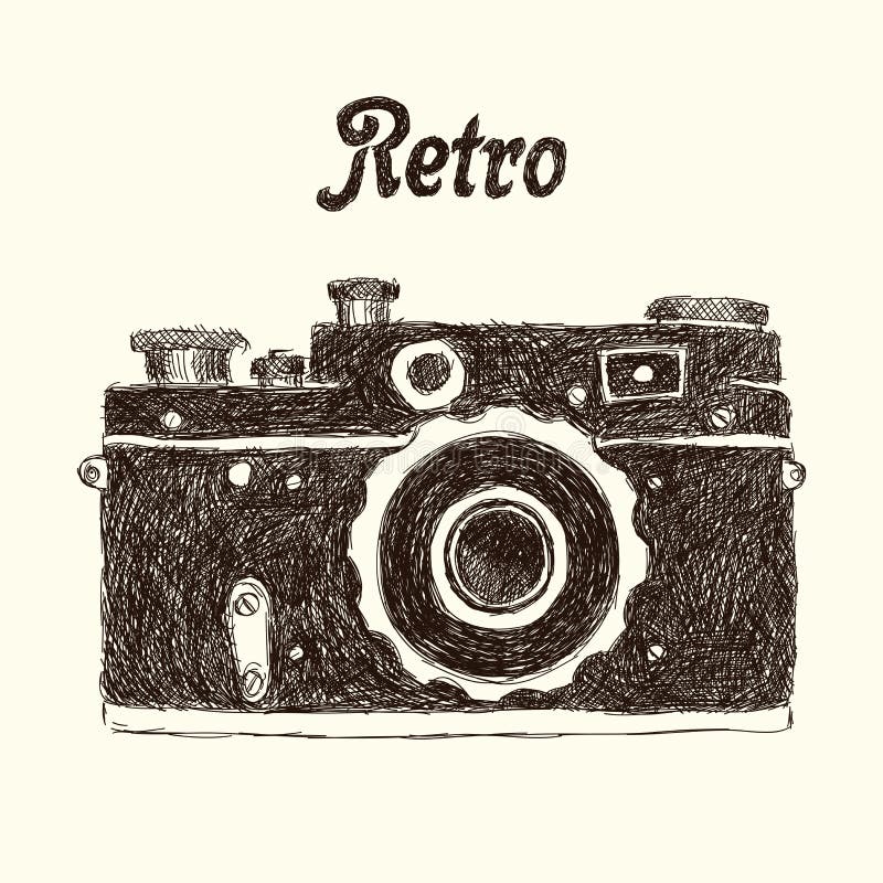 Vintage film camera. stock vector. Illustration of postproduction ...