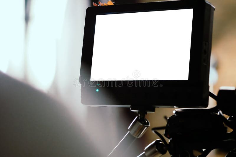 Film Set, Monitors Shooting Equipment. Stock Photo Image of focus