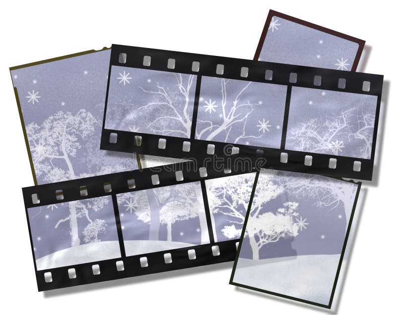 Film with snow-covered trees.