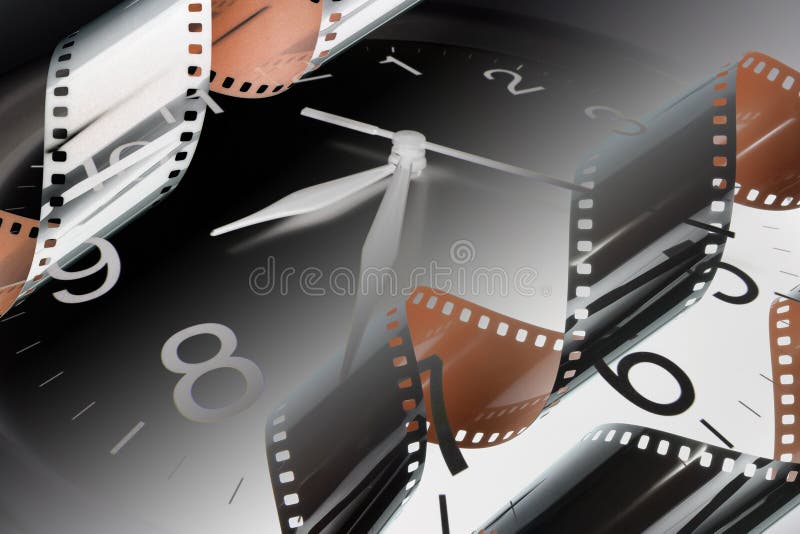 Film-Streifen und Borduhr stock abbildung Film-Streifen und Borduhr stock abbildung
