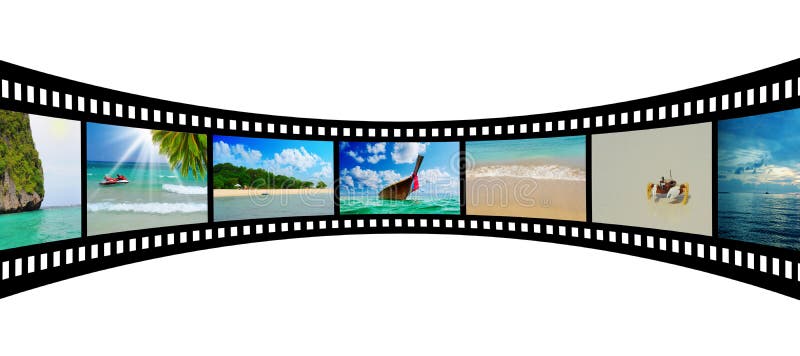Film strip with beautiful holiday pictures vector illustration Film strip with beautiful holiday pictures vector illustration
