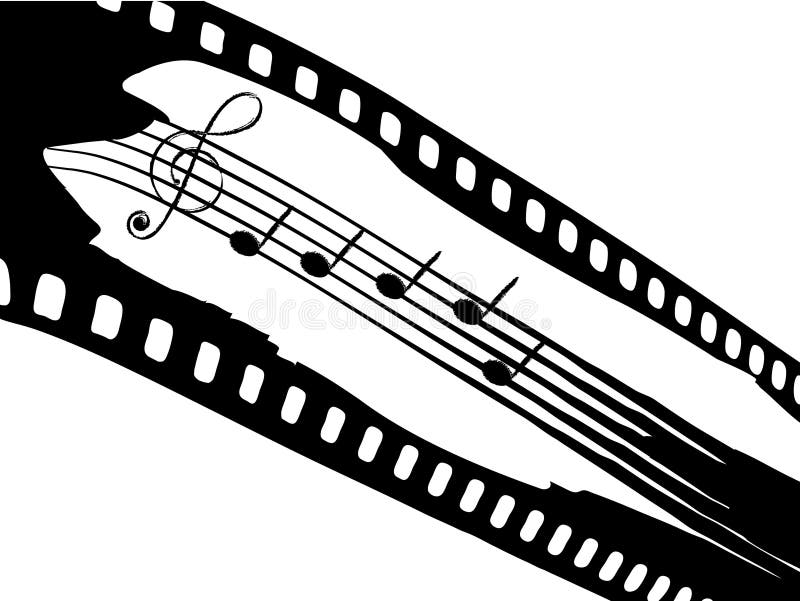 Film strip with elements of music