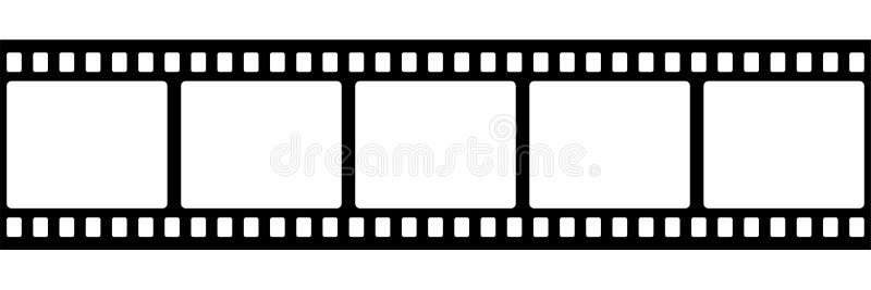 Film strip isolated vector icon. Retro picture with film strip icon. Film strip roll. Video tape photo film strip frame vector