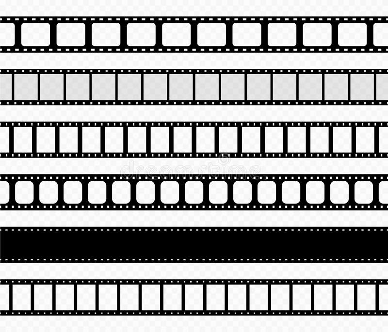 Movie and photo tape. Film strip seamless borders, vintage video