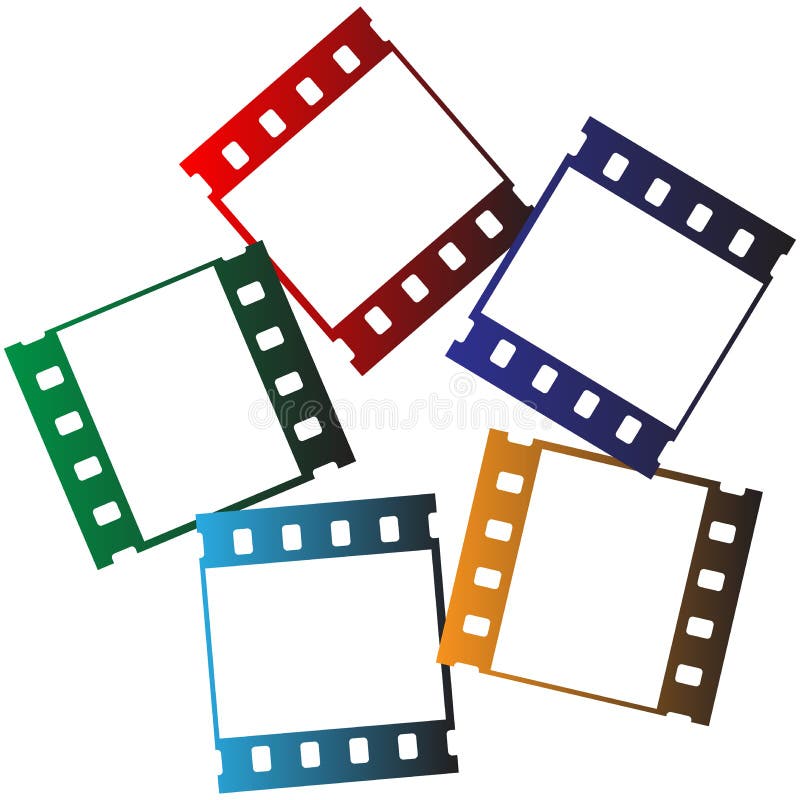 Movie and photo tape. Film strip seamless borders, vintage video