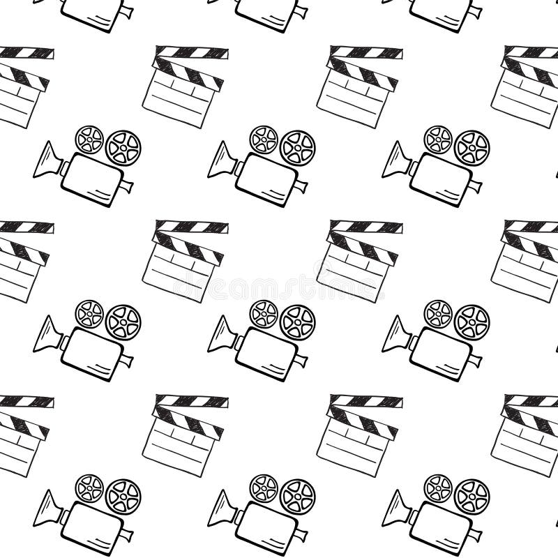 Filmcamera en kleppenraad stock illustratie Filmcamera en kleppenraad stock illustratie