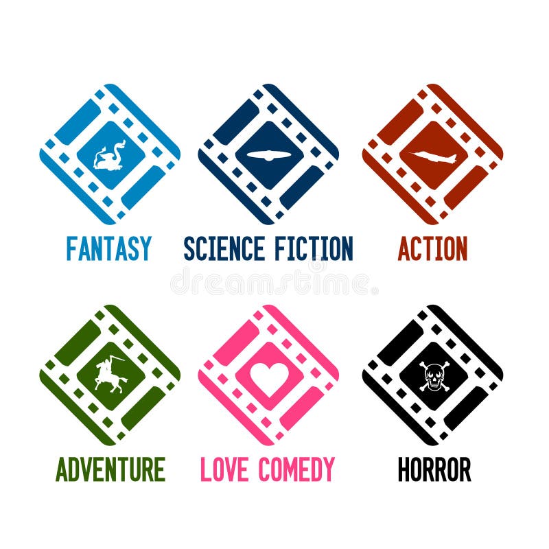 FilmgenreIkonenvektor vektor abbildung. Illustration von filme 10044244