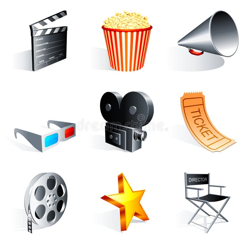 Filmikonen. lizenzfreie abbildung Filmikonen. lizenzfreie abbildung