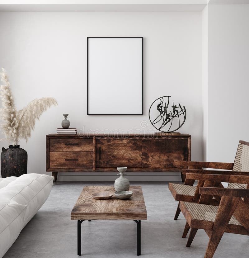 Filmminiatyraffischram i minimalistisk modern inre bakgrund stock illustrationer