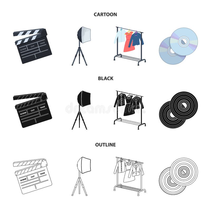 Films, schijven en ander materiaal voor de bioskoop Makend films geplaatst inzamelingspictogrammen in beeldverhaal, zwarte, overz stock illustratie Films, schijven en ander materiaal voor de bioskoop Makend films geplaatst inzamelingspictogrammen in beeldverhaal, zwarte, overz stock illustratie