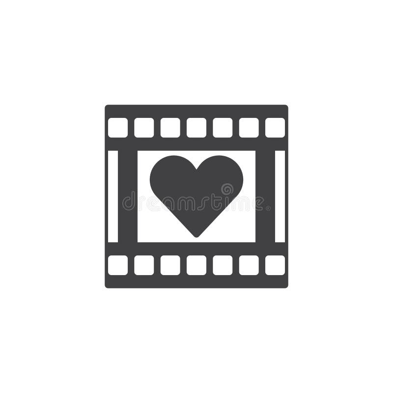 Filmspoel met het pictogramvector van het hartkader stock illustratie Filmspoel met het pictogramvector van het hartkader stock illustratie