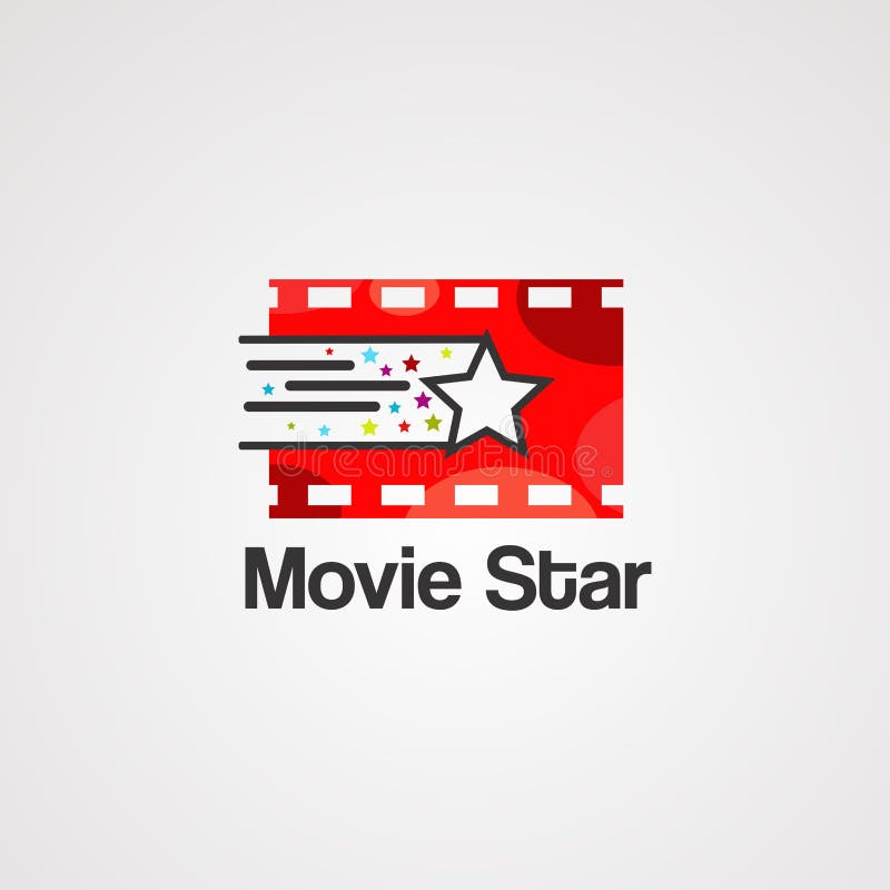 Filmstjärnalogovektor, symbol, beståndsdel och mall stock illustrationer Filmstjärnalogovektor, symbol, beståndsdel och mall stock illustrationer