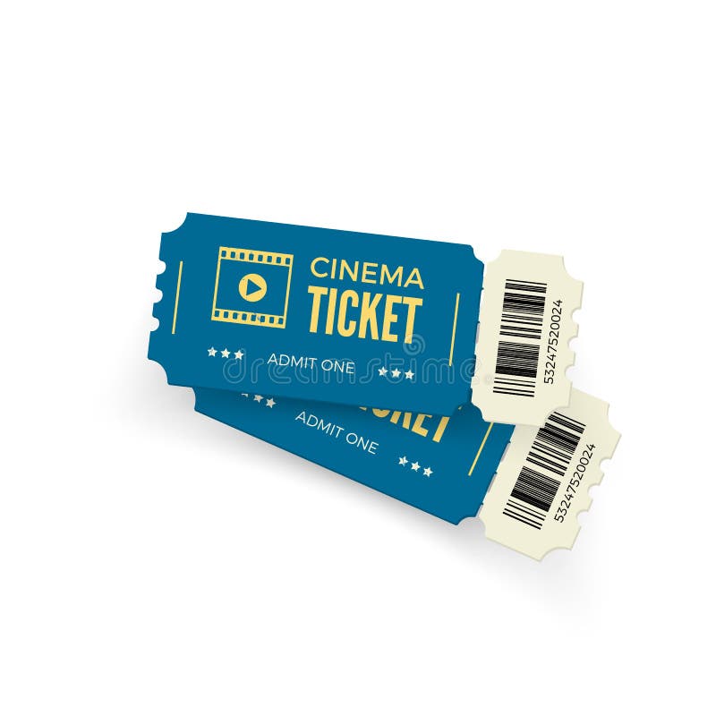 Filmu bilet Błękitni kinowi bilety odizolowywający na białym tle Realistyczny kinowy biletowy szablon również zwrócić corel ilust royalty ilustracja Filmu bilet Błękitni kinowi bilety odizolowywający na białym tle Realistyczny kinowy biletowy szablon również zwrócić corel ilust royalty ilustracja