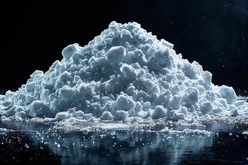 Filo di neve isolato sullo sfondo nero in uno stile semplice. royalty illustrazione gratis
