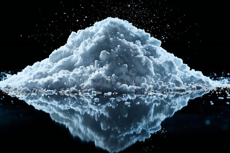 Filo di neve isolato sullo sfondo nero in uno stile semplice. illustrazione vettoriale