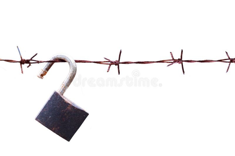 Download Filo Spinato Con Il Lucchetto Fotografia Stock - Immagine di tasto, militare: 56877178