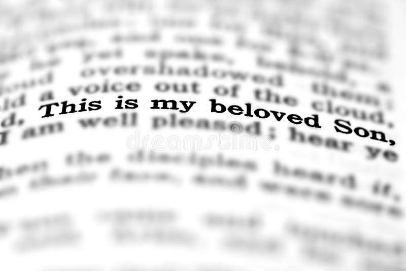 Fils aimé de citation d'écriture sainte de nouveau testament photo stock Fils aimé de citation d'écriture sainte de nouveau testament photo stock