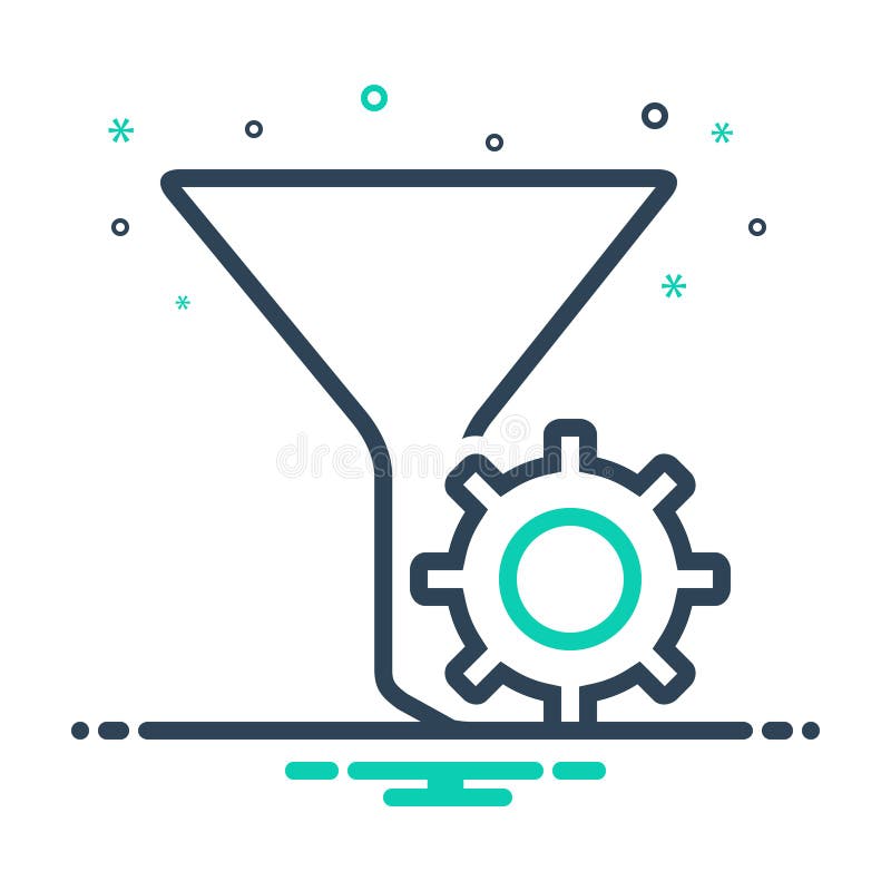 Black Mix Icon for Filter Settings, Sort and Shorting Stock Vector