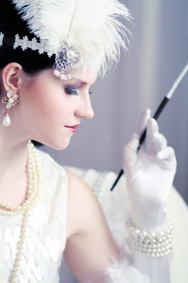 Estilo retro do flapper imagens de stock royalty free Estilo retro do flapper imagens de stock royalty free