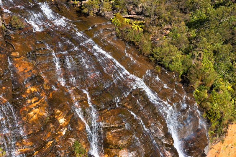 Fin de cascade de Wentworth Falls vers le haut de vue d'en haut image stock Fin de cascade de Wentworth Falls vers le haut de vue d'en haut image stock
