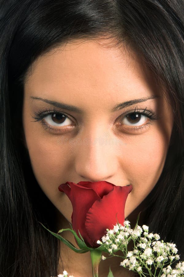 Fin de femme de Rose vers le haut image libre de droits Fin de femme de Rose vers le haut image libre de droits