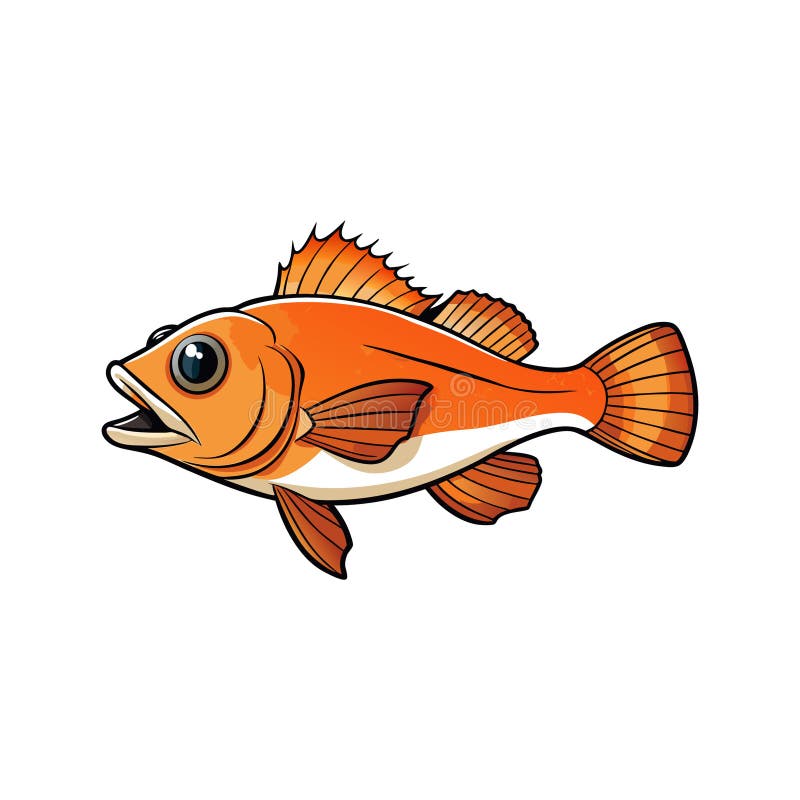 Fina vinterRockfish Colorful Illustration. En vacker representation av en vinterrockfisk i realistiska färger.