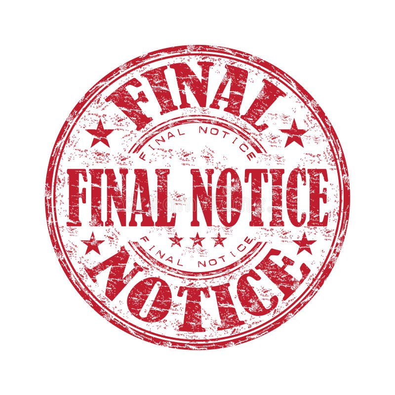 Final notice rubber stamp royalty free illustration