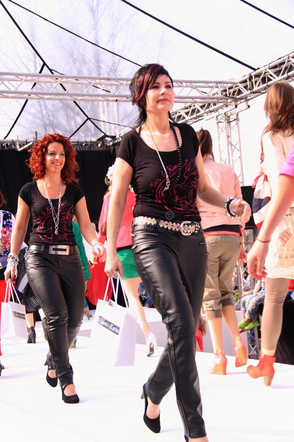 Final parade catwalk models stock photography Final parade catwalk models stock photography