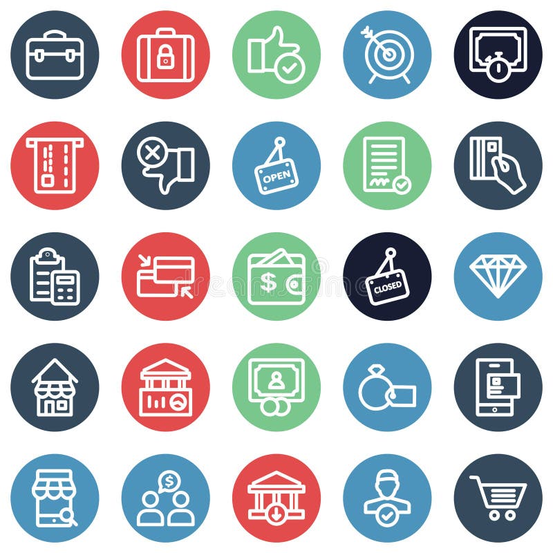 Finance bold outline vector icons set included banking and digital banking every single icon can be easily modified or edited vector illustration