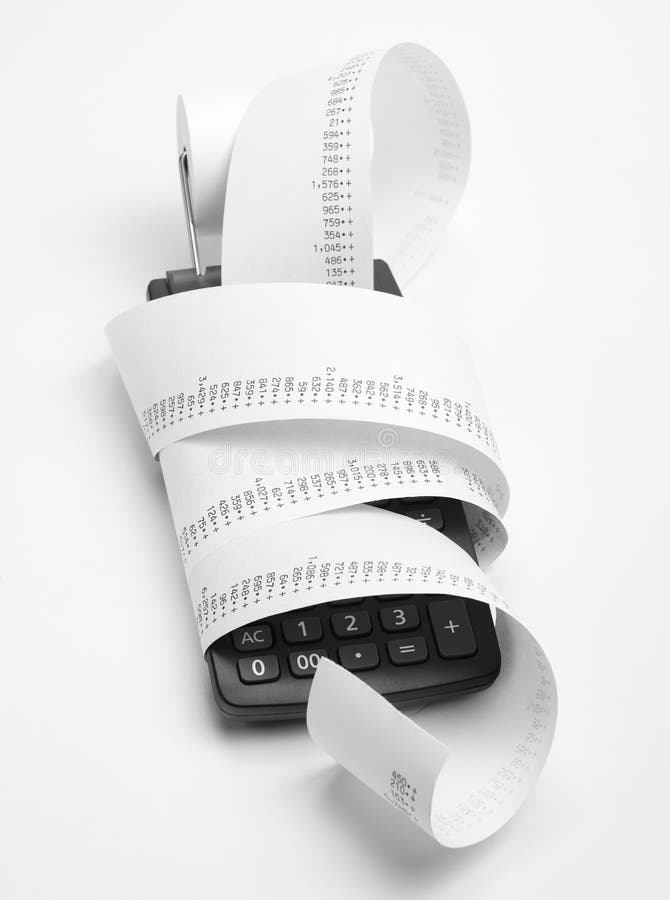 Adding Machine Tape stock photo. Image of printing, credit 5121026