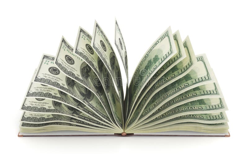 Finance concept. Book with money as pages. royalty free illustration
