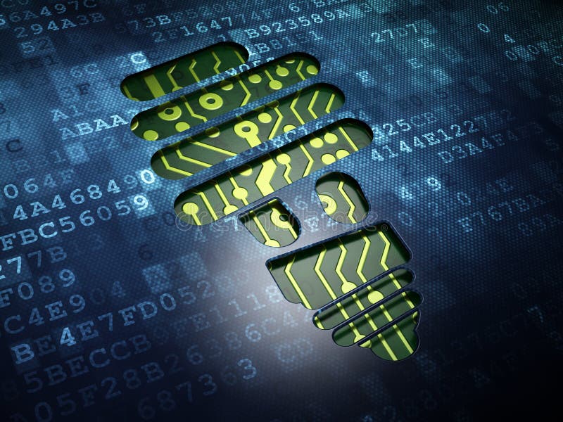 Finance concept: Energy Saving Lamp on digital stock photos