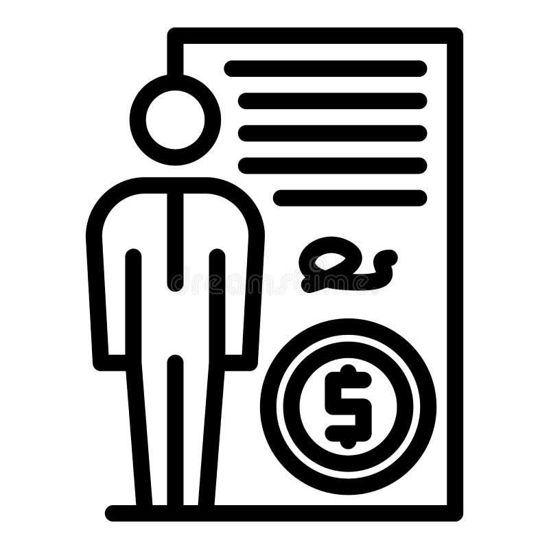 Finance Document Loan Icon Outline Vector. Business Bank Stock Vector