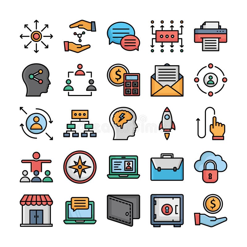 Finance and Economy Isolated Vector icons set every single icon can be easily modify or edit royalty free illustration