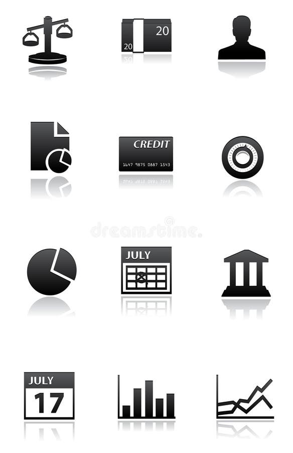 Finance icons black white