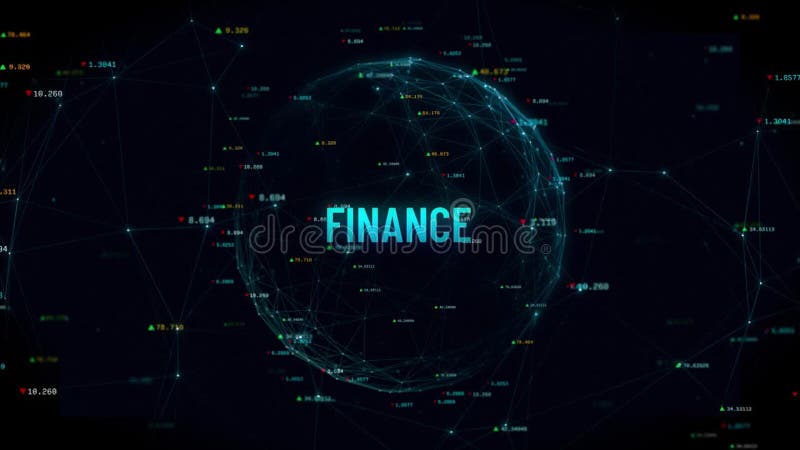 Finance le texte sur un globe rotatif numérique plexus illustration libre de droits