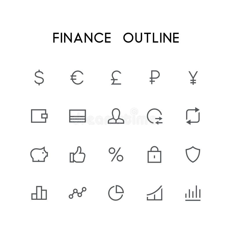 Finance outline icon set vector illustration Finance outline icon set vector illustration