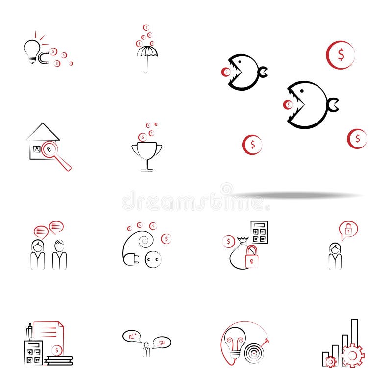 Finance piranhas icon. Business and management icons universal set for web and mobile on white background