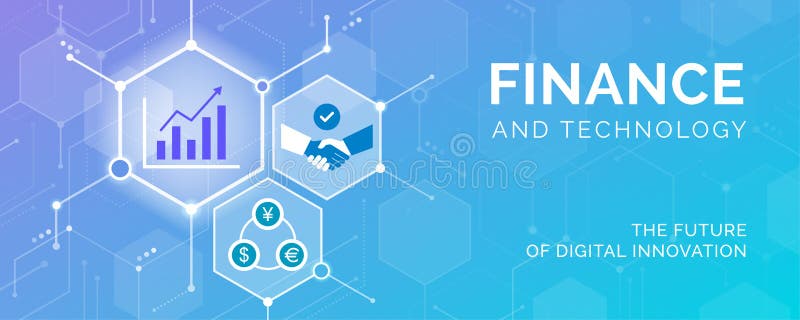 Finance and technology icons connecting together vector illustration