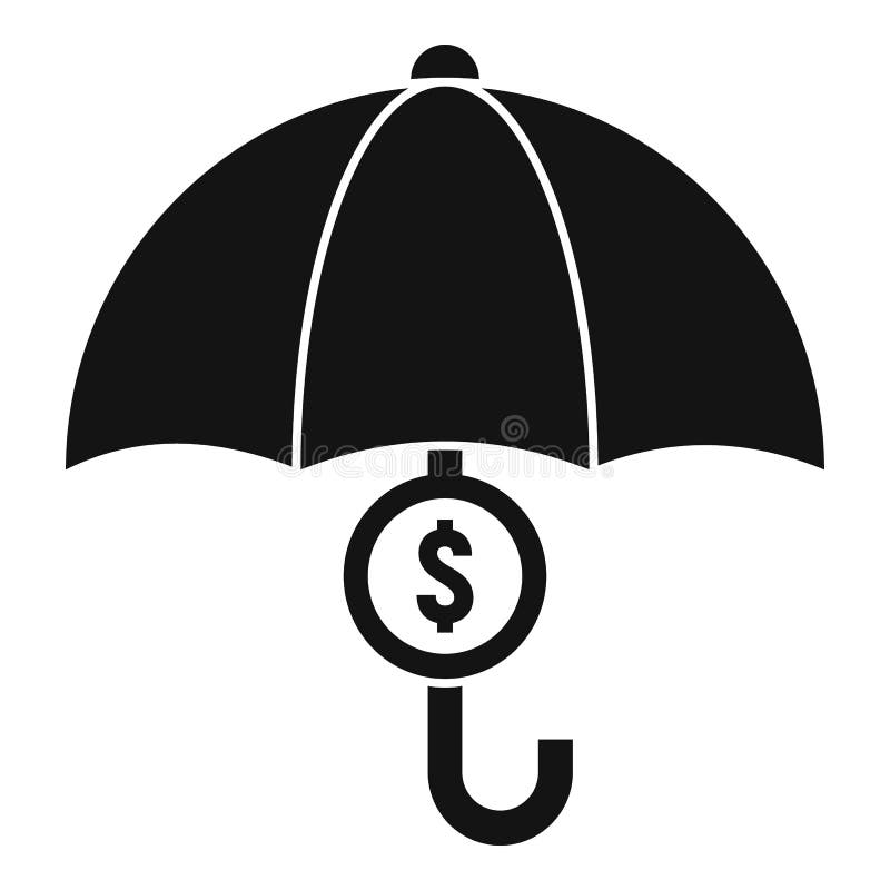 Finance Umbrella Icon, Outline Style Stock Vector Illustration of