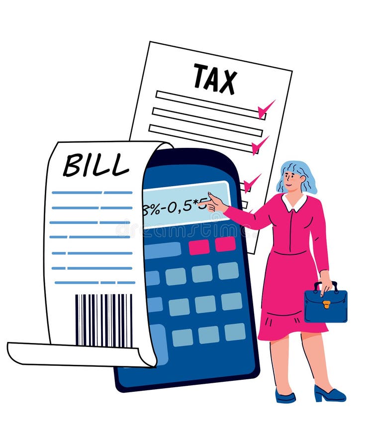 Financial Advisor or Accountant with Documents for Tax Calculation and