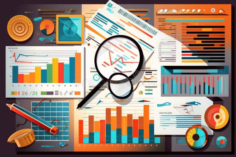 Financial analysis tools and Accounting - Generative AI vector illustration