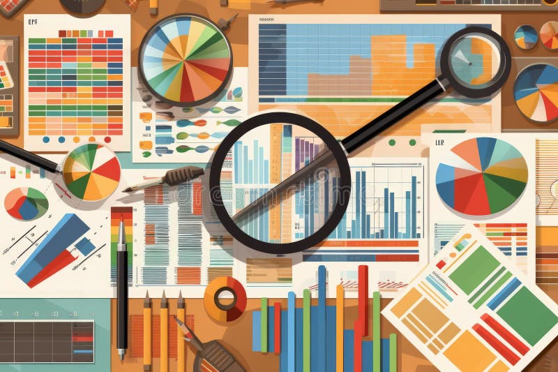 Financial analysis tools and Accounting - Generative AI royalty free illustration