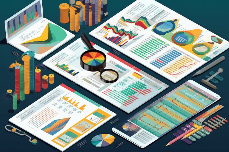 Financial analysis tools and Accounting - Generative AI vector illustration