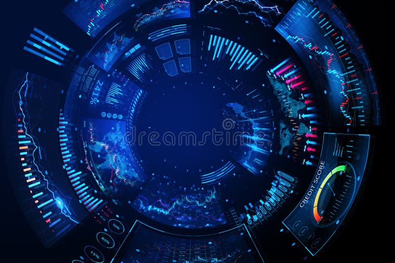 Financial Analytics and Monitoring Data Concept with Abstract Digital